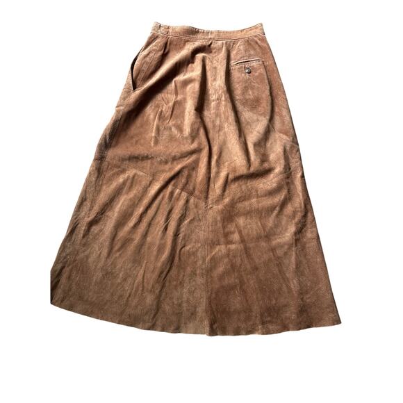 Vintage Talbots Suede Maxi Skirt Women’s 6 Tan Equestrian Cottagecore Vibes - Picture 3 of 8
